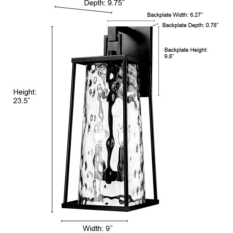 Dutton 2 Light 23.5 inch Powder Coated Black Outdoor Wall Sconce